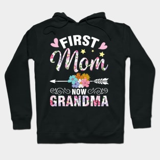 Hears Flowers Happy To Me Mother First Mom Now Grandma Nana Hoodie